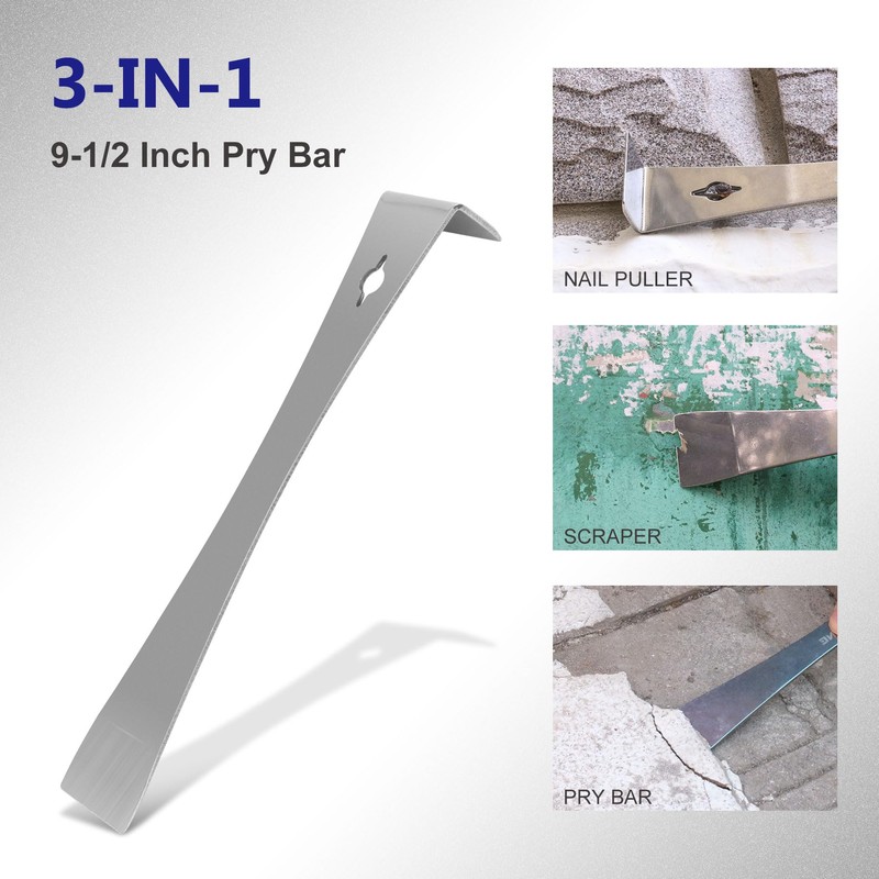 STAHONE 2-Piece Stainless Steel Pry Bar Scraper Set - 9-1/2"
