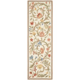 Safavieh Chelsea Collection HK248A Hand-Hooked French Country Wool Runner, 2'6" x 8' , Ivory