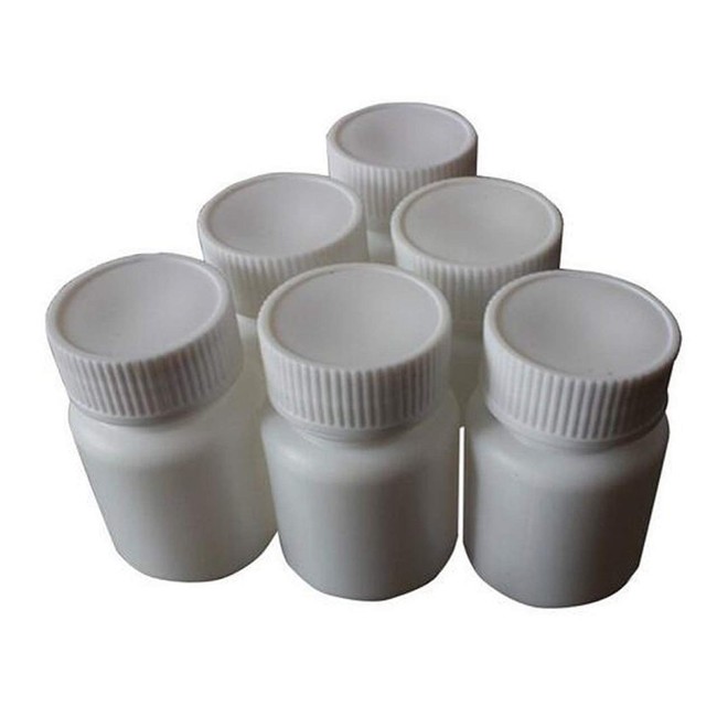 erioctry 50pcs Plastic Empty Solid Powder Medicine Bottles Pill Tablet Container Holder White (15ml)