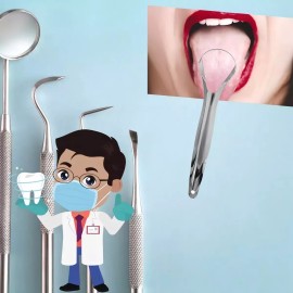 Veraly Kit Limpieza Bucal Raspador De Lengua Oral Estuche Lingual Color Plata
