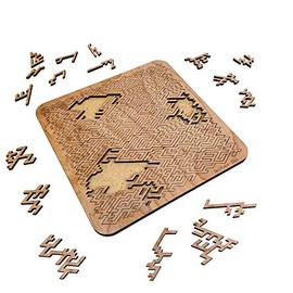 Torched Mind Bending Diamond Fractal Wooden Jigsaw Puzzle Board, Difficult Hard Tough Puzzles for Adults, 100 Pieces, 11.3” x 11.3”