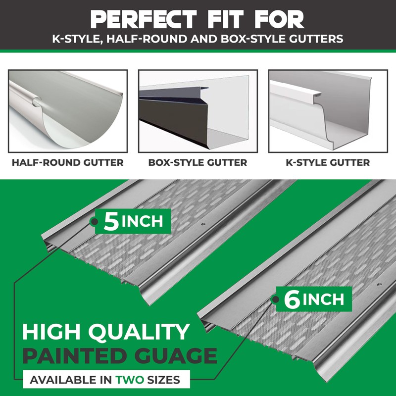 WATERLOCK Goldguard Micromesh 5"" Gutter Covers System for Leaf Protection