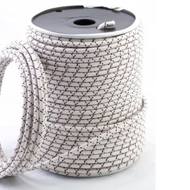 LEDSone 3 Core Round 10 Meter Fabric Braided Flex Lighting Cable, Vintage Electrical Cable Wire Flexible Fabric DIY Electrical Wire for Lamps, Flex Cables for Appliances (White & Black, 10M)