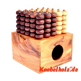 Knobelholz Room Mill 3D 5 x 5 Four in One Row Box Connect Four Strategy Game for 2 Players Four in One Row Four Wins Bingo 3D Four Row