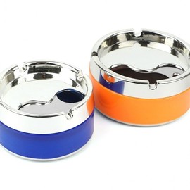 Rotating Lid Plastic Ashtray - Color Sealed Round Ashtray for Odor Blocking Round Ashtray 2ea