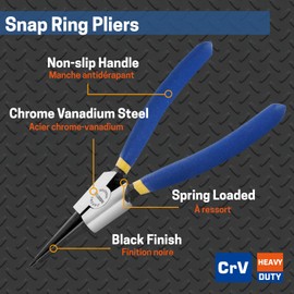 7 Inches Snap Ring Pliers, External Circlip Pliers with Straight Jaw for Ring Remover Retaining