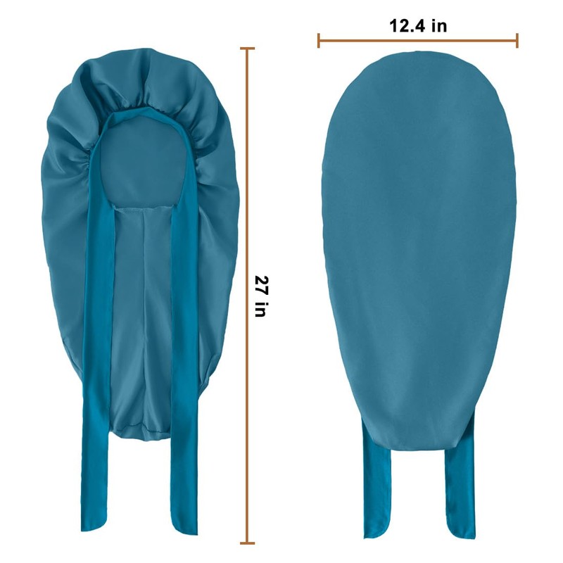 Long Satin Bonnet for Sleeping, Satin Lined Braid Bonnet with