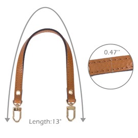 VanEnjoy Full Grain Leather Wristlet Keychain Strap with 2 Square Locks, Brown, 13 inches