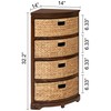 eHemco Hampton Meadows 4 Tier X-Side Corner Table Storage Cabinet