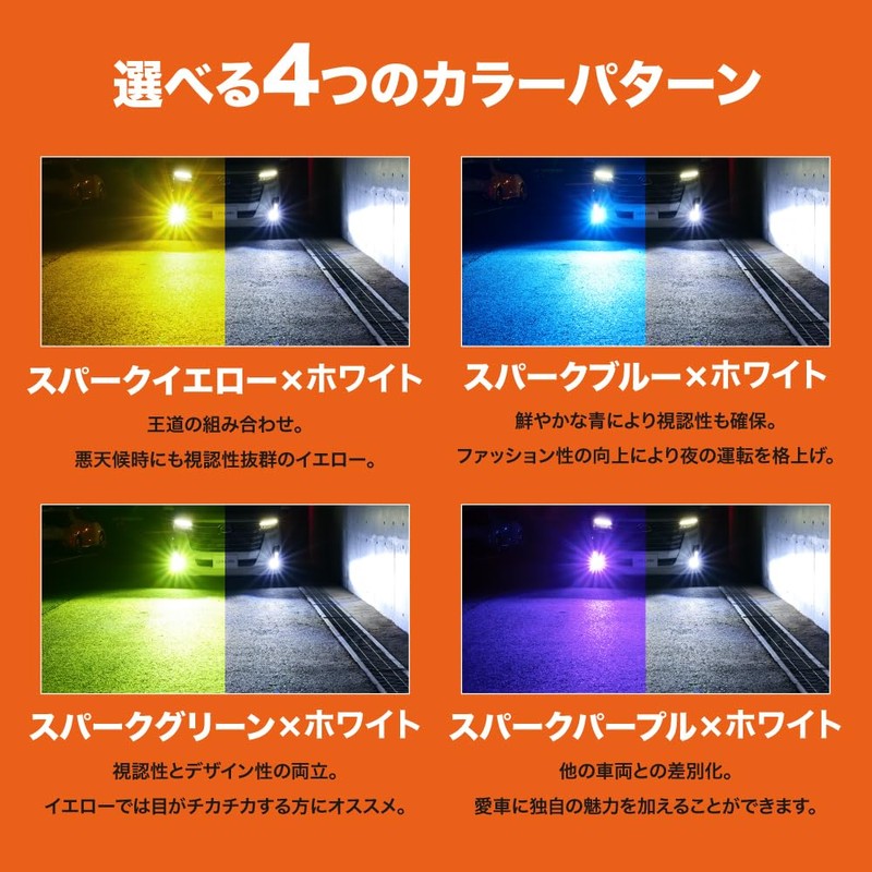 L1B LED Fog Lamp, White, Blue, 2 Colors, 5300 lm,