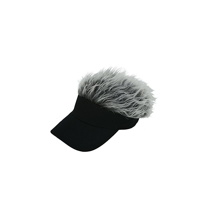 Light B-9 Men's B9 Fake Hair Visor, Gray x Black