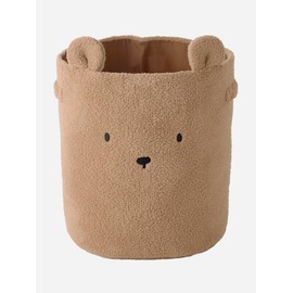 VERTBAUDET Children's Room XL Storage Basket Bear Teddy Fleece Brown