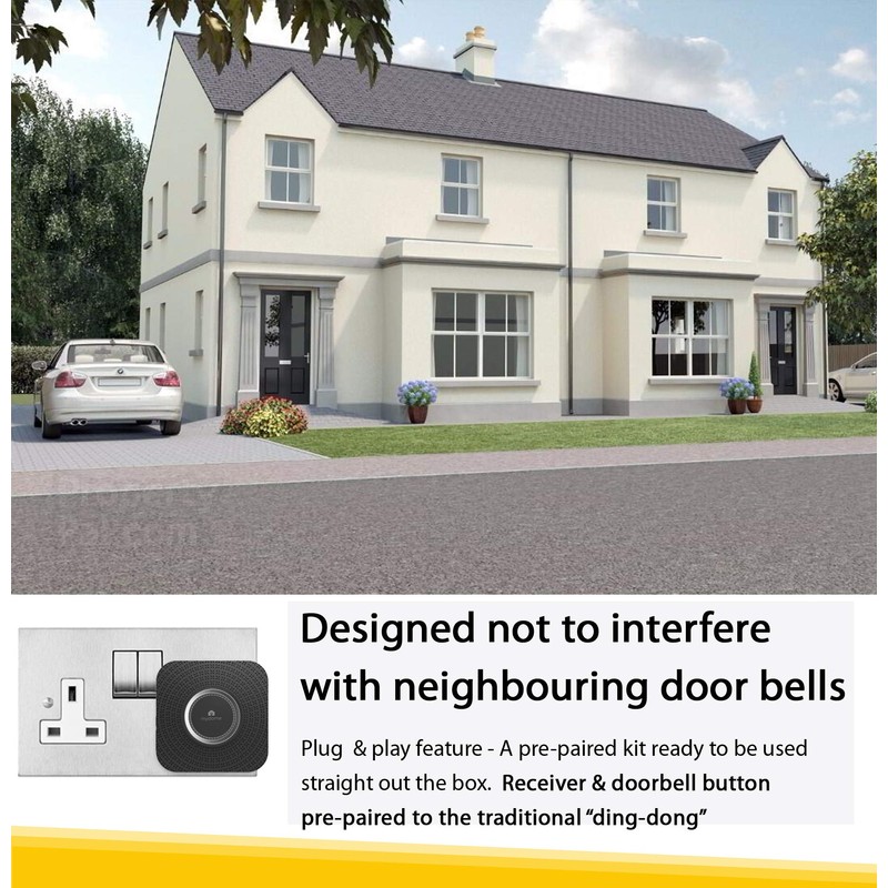 Wireless Doorbell Plug in Chime Kit | Doorbell Designed for