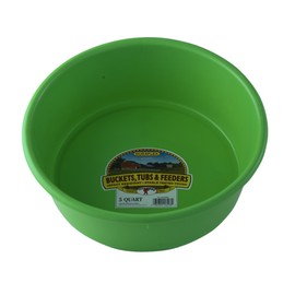 Little Giant Plastic Utility Pan (Lime Green) Durable & Versatile Short Livestock Feeding Bucket (5 Quart) (Item No. P5LIMEGREEN)