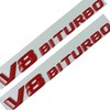 Red for Benz V8 BITURBO Side Left & Right Adhesive