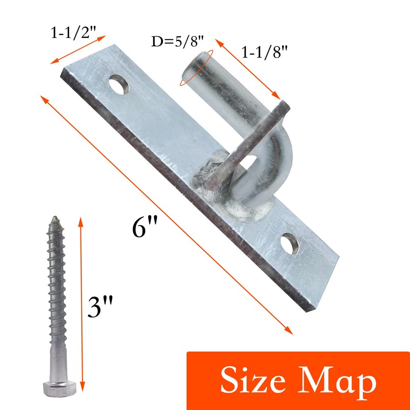 Jikacok Wall Mount Gate Hinge, Sturdy Fence Gate Hinges Fence