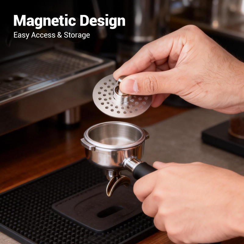 3-Pack puck screen & Espresso Tamper Set with Magnetic、 Wooden