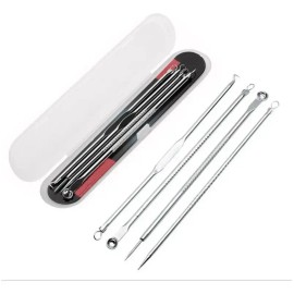 Kit Sacacomedones Remover Espinillas Y Puntos Negros 4 Pzas
