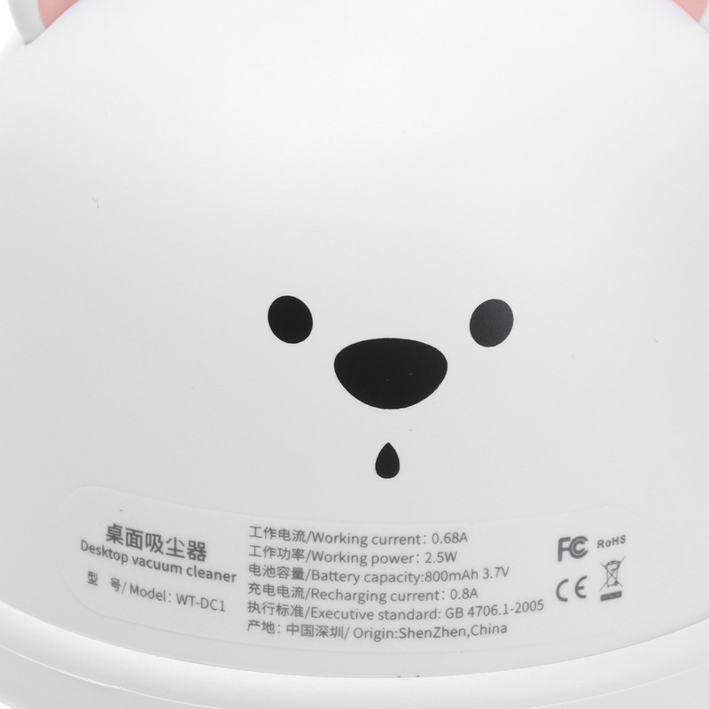 Mini Desktop Dust Collector USB Charging Mini Portable Bear Kids