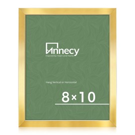 Annecy 8x10 Picture Frame Gold（1 Pack）, 8x10 Picture Frame for Wall or Desktop Decoration, Classic Gold Minimalist Style Suitable for Decorating Houses, Offices, Hotels