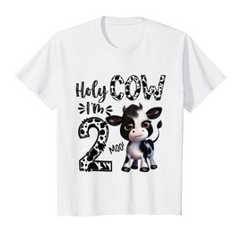 Holy Cow I'm Two 2 Years Old 2nd Birthday Boy Girl T-Shirt