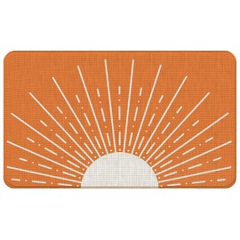 QGFM Boho Door Mat - Ocean Sun Boho Welcome & Bath Mat, Indoor & Outdoor Entryway, Kitchen & Bath Decor, 17x30 Rug Style