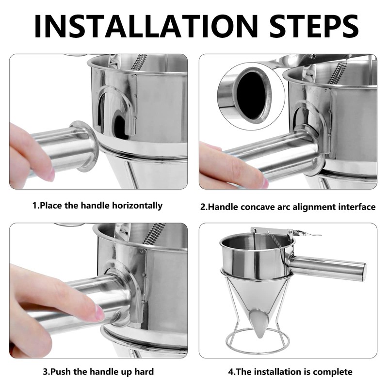 Stainless Steel Pancake Batter Dispenser, Funnel Dispenser with Stand, Kitchen