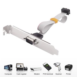 Poyiccot DB9 to 10-Pin IDC Serial Cable 2-Pack, RS232 Serial D-Sub DB9 9Pin Male to 10Pin IDC Female Motherboard Header Connector Adapter Flat Ribbon Cable with 12cm Bracket,11inch