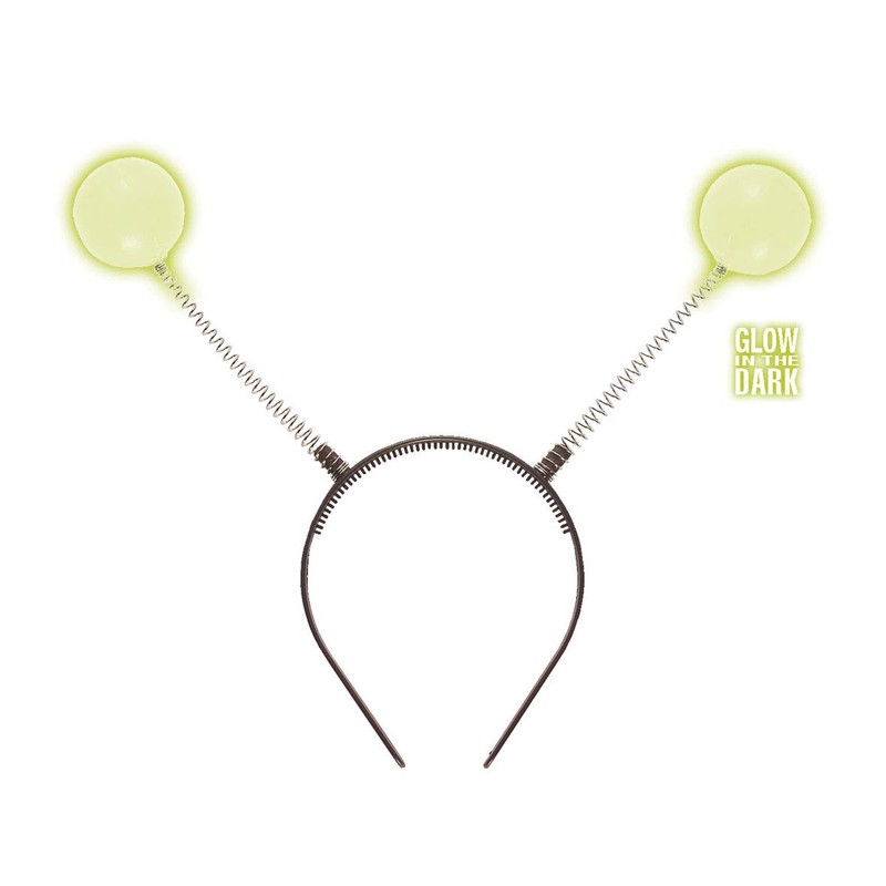 shoperama Headband with Fluorescent Balls Neon Antennas Alice Band Alien