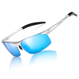 aisswzber 8177 - anteojos de sol polarizadas para hombre, con marco de metal para conducción y protección UV