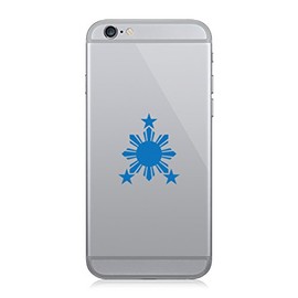 RDW Pair of Philippines Sun Cell Phone Stickers Mobile #2 Stars Filipino - Blue
