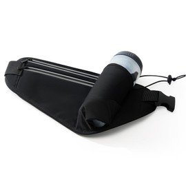 JUCURRI Slim Running Belt for Women Men,Runners Fanny Pack Phone Holder,Money Belt,Running Gear Accessories,with 3 Pockets, Light Black, Medium, Fashion