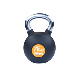 Body-Solid Tools (KBZ75) Cast Iron Kettlebells from 5, 10, 15, 20 lb to 80 lbs with Rubber Coated Colored Weight and Non-Slip Handle, Kettlebell for Strength Training Home and Commercial Gym Equipment, 75lb