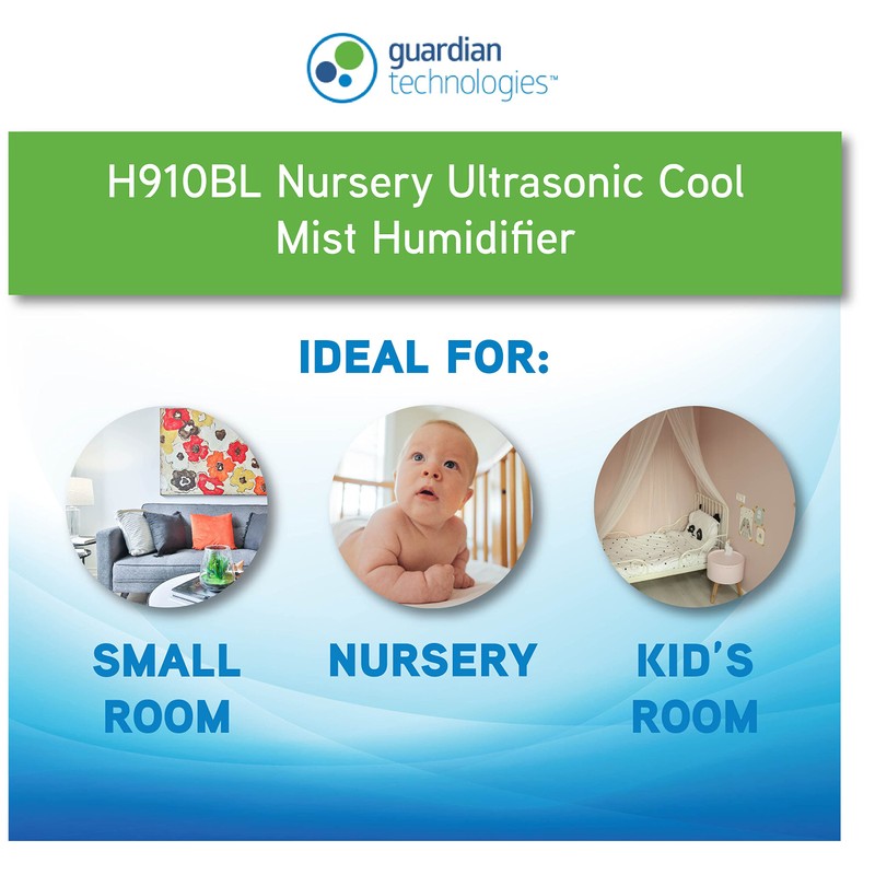 Pure Guardian H910BL Ultrasonic Cool Mist Humidifier, 14 Hrs. Run