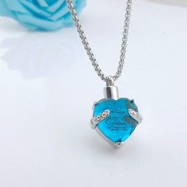 YOUFENG Birthstones Heart Cremation Pendant Urn Necklaces for Ashes Urns for Human Ashes Memorial Locket Keepsake Ashes Jewelry with Fill Kit