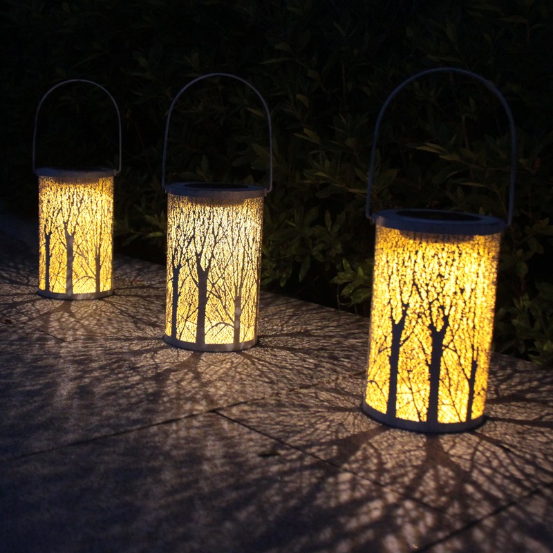 Garden Hanging Light Outdoor Solar Powered Lantern 5730LED White Forest