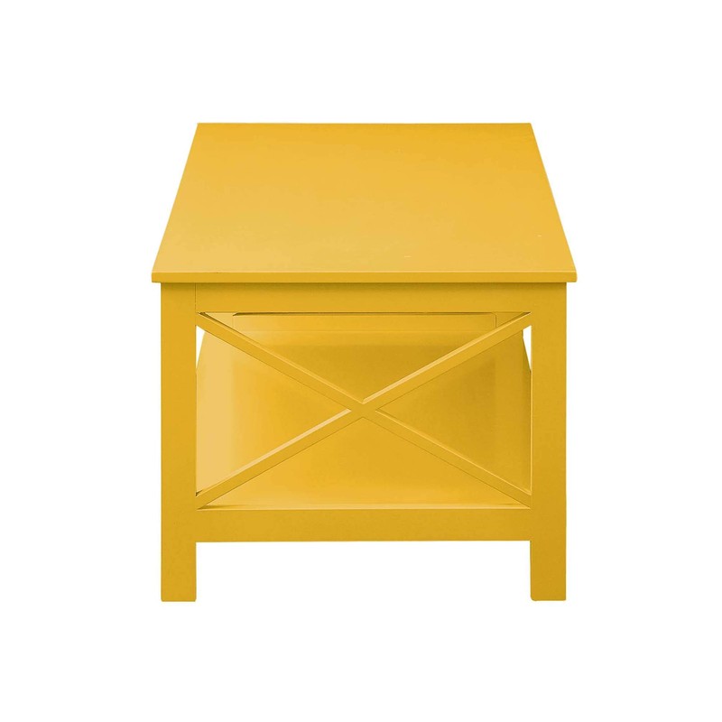 Convenience Concepts Oxford Coffee Table with Shelf, Yellow