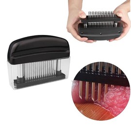 Hoshen 48 Stainless Steel Needle Meat Tenderizer, Meat Tenderizer, Rib Cutter, Steak Knife, Kitchen Tool for Fast Meat Loosening，1 Piece,Black