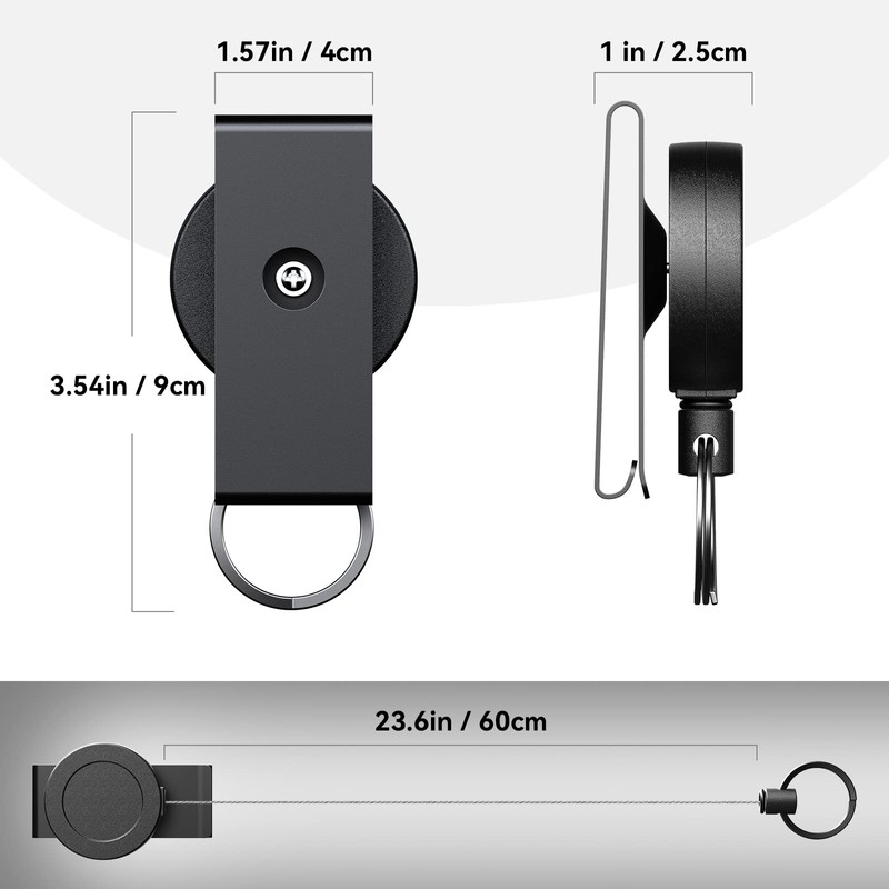 TALONITE 2 Pack Heavy Duty Retractable Keychain with Belt Clip,