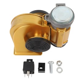 Greensen Autohupe mit Relais-Kit, 12V Universelle Laute Zuggeräusch-Autohupe 120DB Wasserdicht mit Relais-Kit für Auto Motorrad LKW Boot