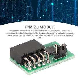 TPM 2.0 Module, 10Pin SPI TMP2.0 Encryption Module for SuperMicro AOM TPM 9670V S (Vertical) Cryptographic Trusted Module, with 9670 Controller
