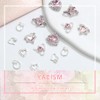 YAEISM 38PCS Heart Nail Charms 3D Pink Nail Gems 7