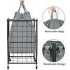WOWLIVE Laundry Hamper with Wheels,Metal Wire Frame Rolling Laundry Basket