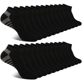COOVAN 12 Pack Mens Ankle Low Cut Socks Athletic Running Cushion Casual Socks 12 Pairs