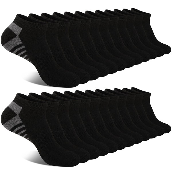 COOVAN 12 Pack Mens Ankle Low Cut Socks Athletic Running