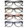 EYEURL 4 Pack Cat Eye Reading Glasses for Women Blue