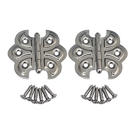 QCAA Butterfly Hinge for Cupboard Door, Nickel Plated, 2 Pack, Made in Taiwan