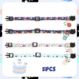 4 PCS Breakaway Cat Collars, Cat Bell Collar, Adjustable 7.5-12.6 Inch, Breakaway Kitten Collar with Bell for Girl Boy Cats, Pet Gifts, Accessories(4 Colors)