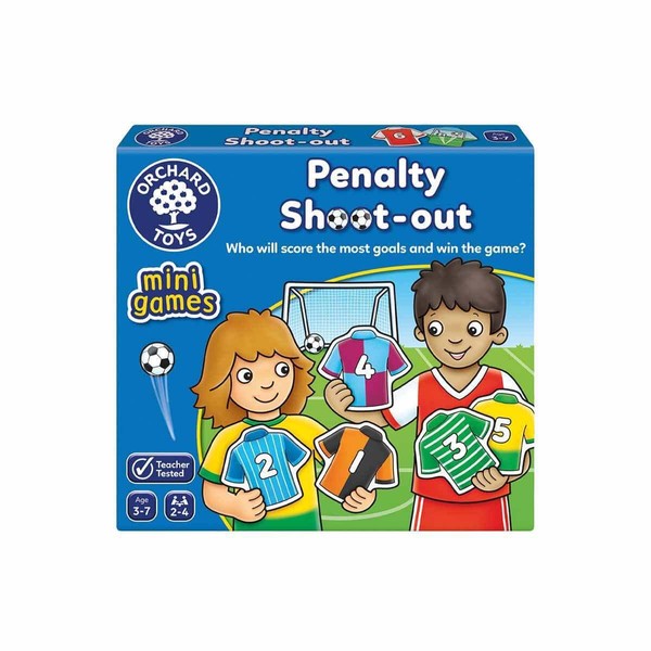 Orchard Toys Penalty Shoot Out Mini Games, Travel Games for Kids to Learn Matching Pairs, Maths, Educational Game for Addition, Subtraction, Football Game, Football Gift for Boys, Girls, Age 3+