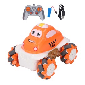 Remote Control Car for Boys Kids Taxi Shape 4 Wheel Drive Colorful Light Wheel 360 Degree Rotation 9 Channels Rechargeable RC Car Toy